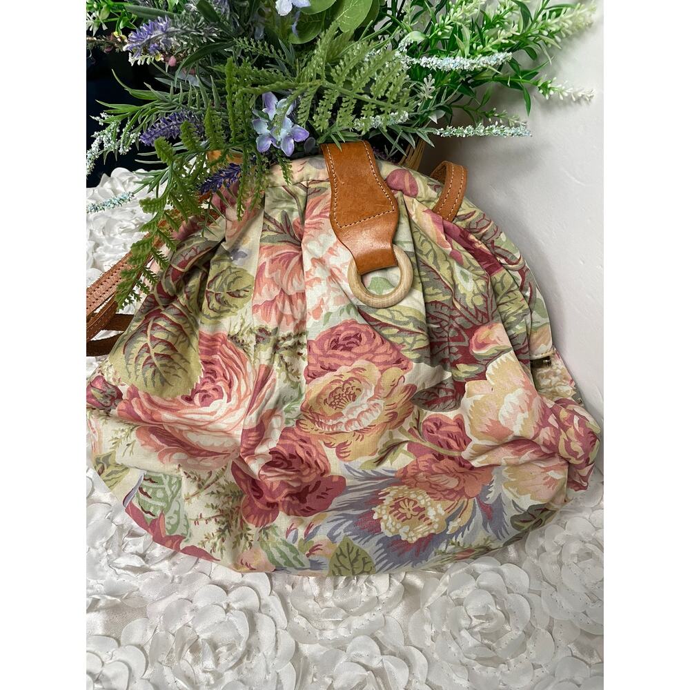 Rickmark Vintage Chintz Shoulder Bag Mauve Floral 1980's Vibe Clamshell Closure